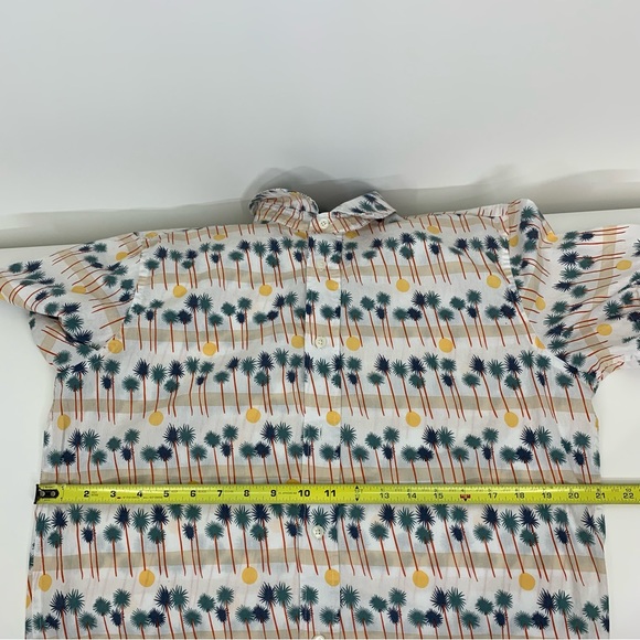 Men’s Cotton & Co Palm Tree Short Sleeve Casual Button Up Shirt Size Medium - Picture 15 of 16